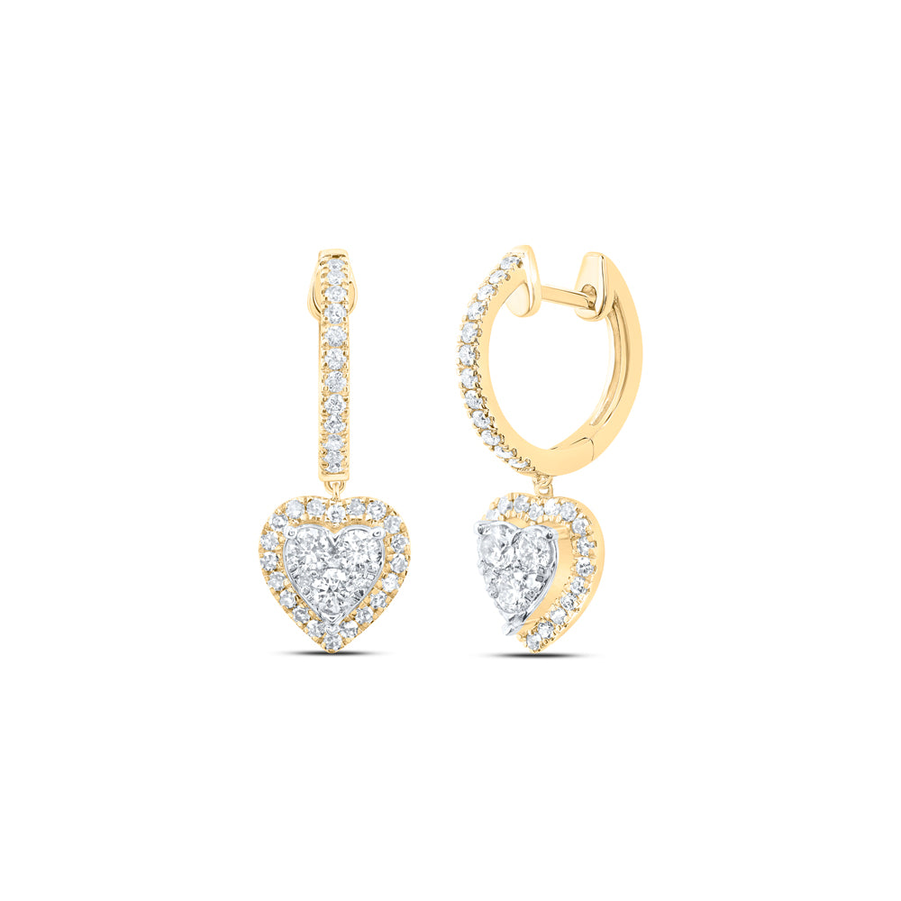 3/4CTW-DIA NK FASHION HEART HOOPS EARRING