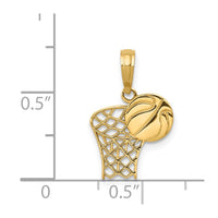 Load image into Gallery viewer, 14k Basketball Hoop and Ball Pendant
