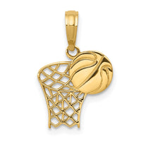 Load image into Gallery viewer, 14k Basketball Hoop and Ball Pendant
