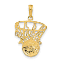Load image into Gallery viewer, 14k Swoosh Basketball and Net Pendant
