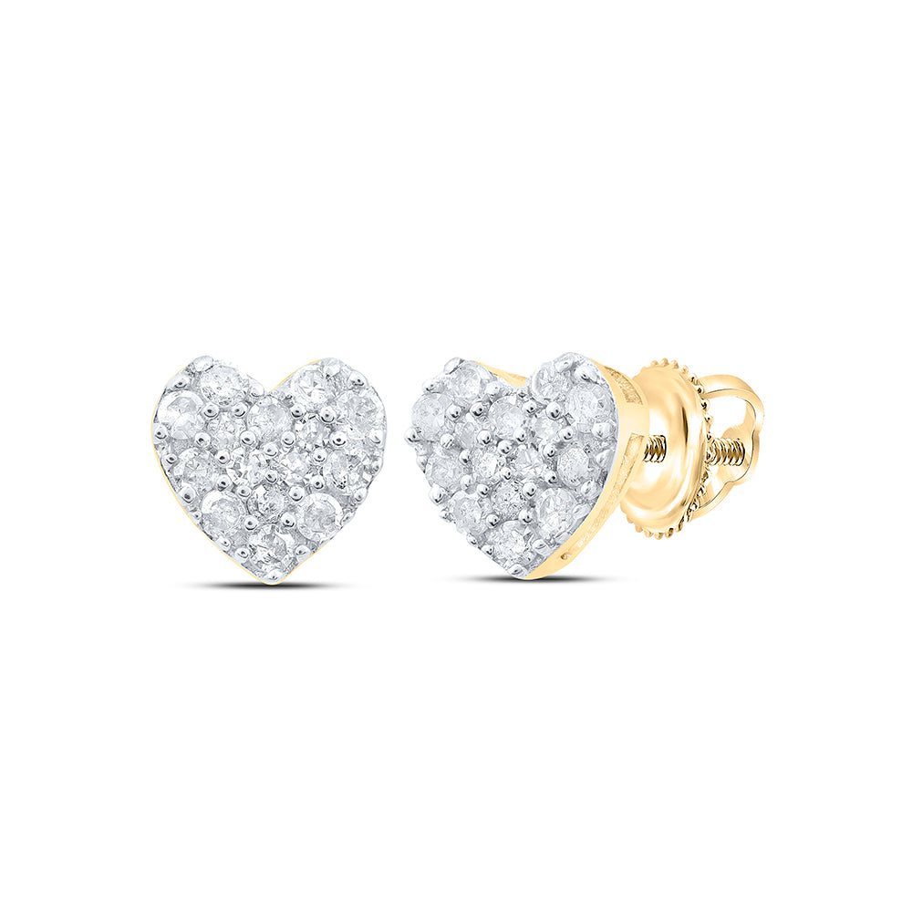 1/10CTW-DIA P1 GIFT HEART STUD EARRING
