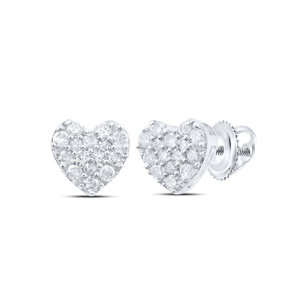 1/10CTW-DIA P1 GIFT HEART STUD EARRING
