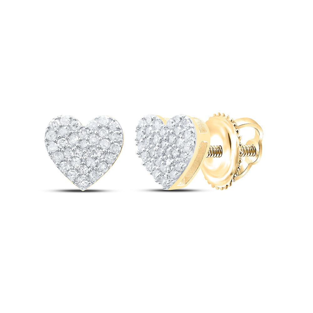 1/4CTW-DIA P1 GIFT HEART STUD EARRING