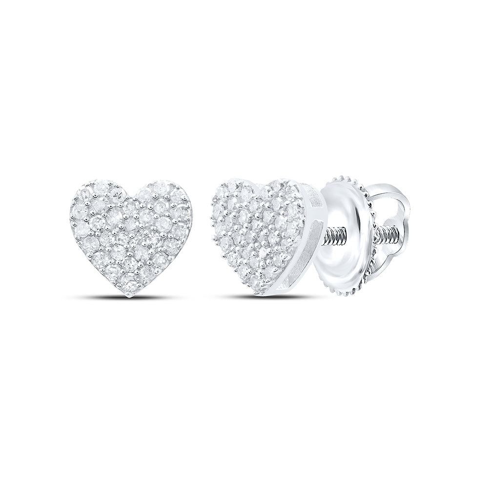 1/4CTW-DIA P1 GIFT HEART STUD EARRING