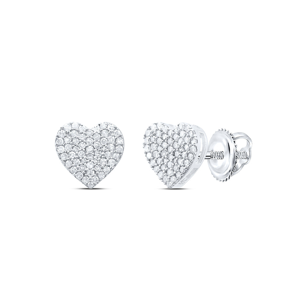 3/8CTW-DIA P1 GIFT HEART STUD EARRING