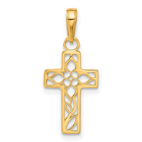 Load image into Gallery viewer, 14k Diamond-cut Filigree Cross Pendant
