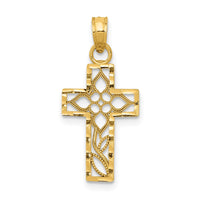 Load image into Gallery viewer, 14k Diamond-cut Filigree Cross Pendant
