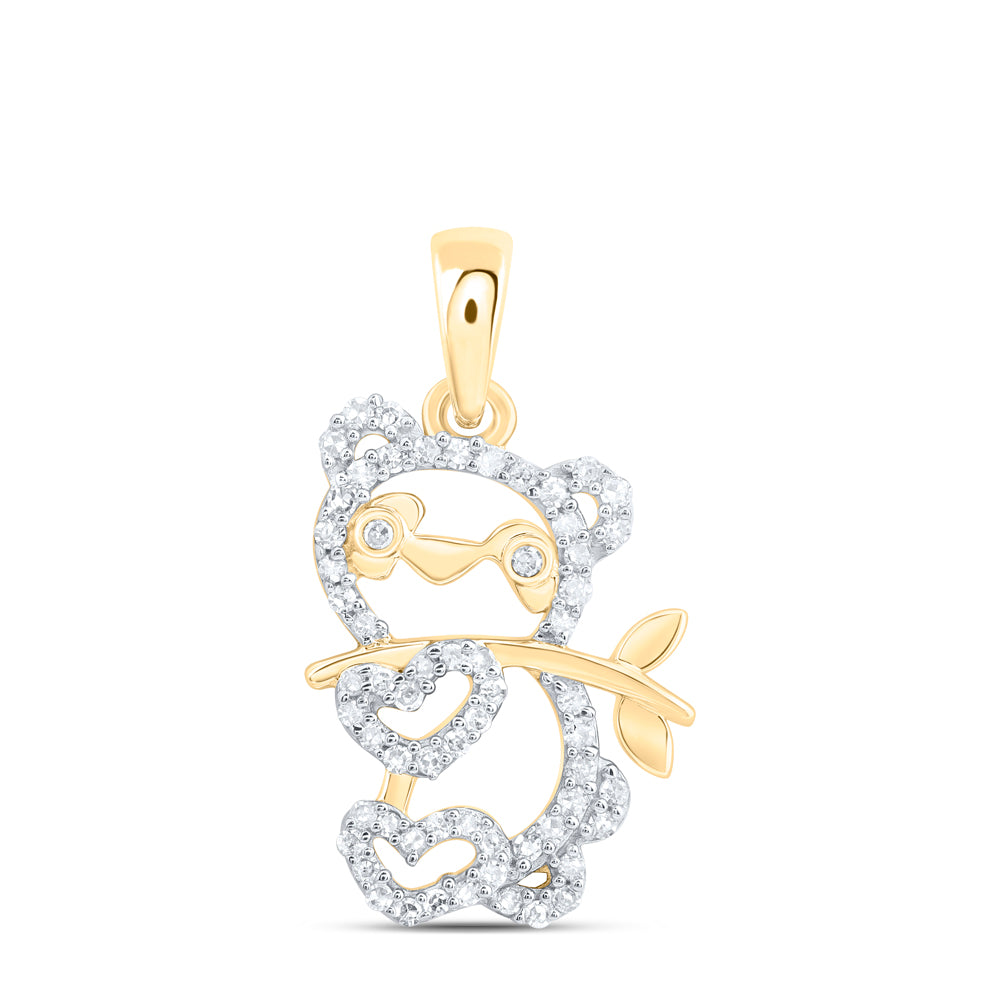 1/6CTW-DIA NK GIFT BEAR PENDANT