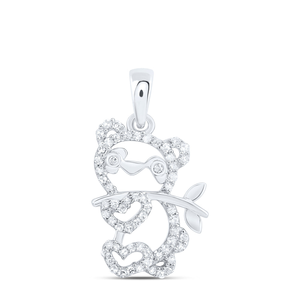 1/6CTW-DIA NK GIFT BEAR PENDANT