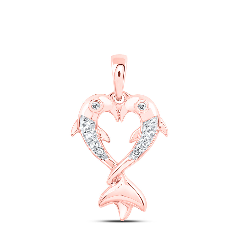 1/20CTW-NAT DIA NK GIFT HEART DOLPHIN PENDANT