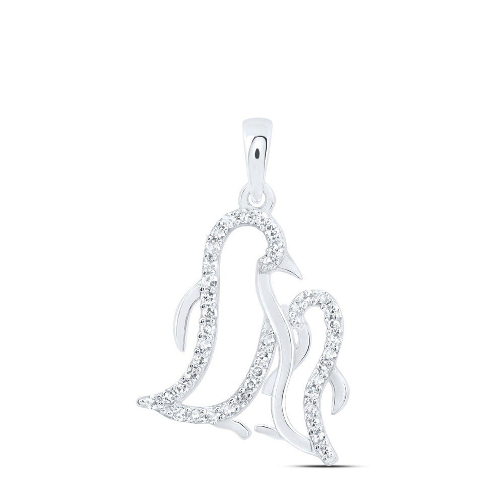 1/6CTW-NAT DIA NK GIFT PENGUIN PENDANT