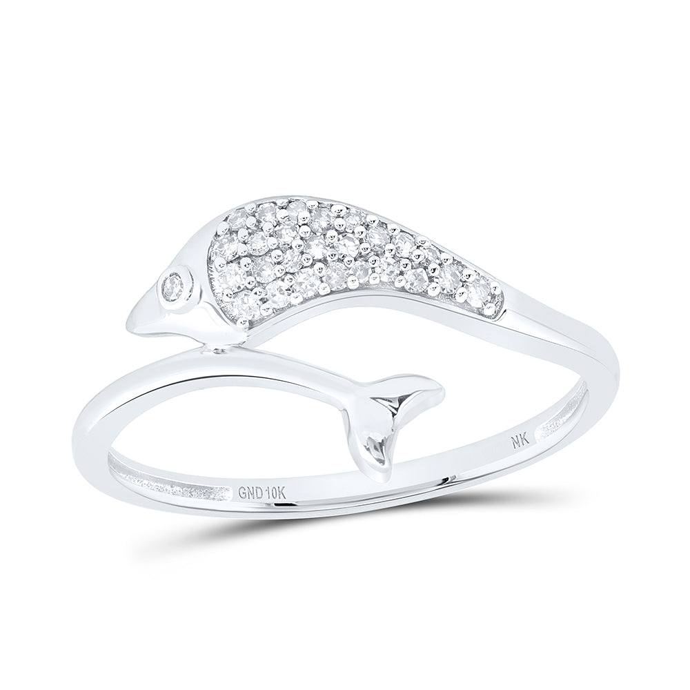 1/10CTW-DIA NK GIFT  DOLPHIN RING
