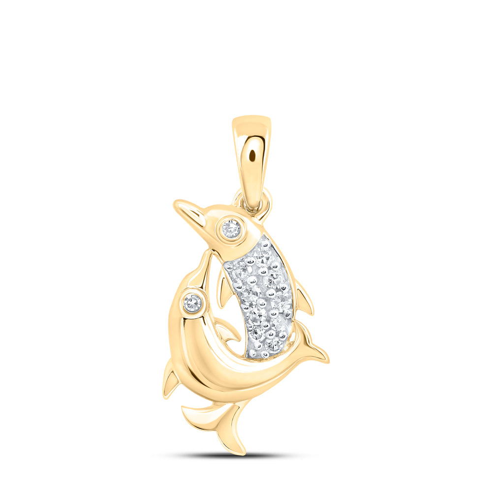1/12CTW-NAT DIA NK GIFT DOLPHIN PENDANT