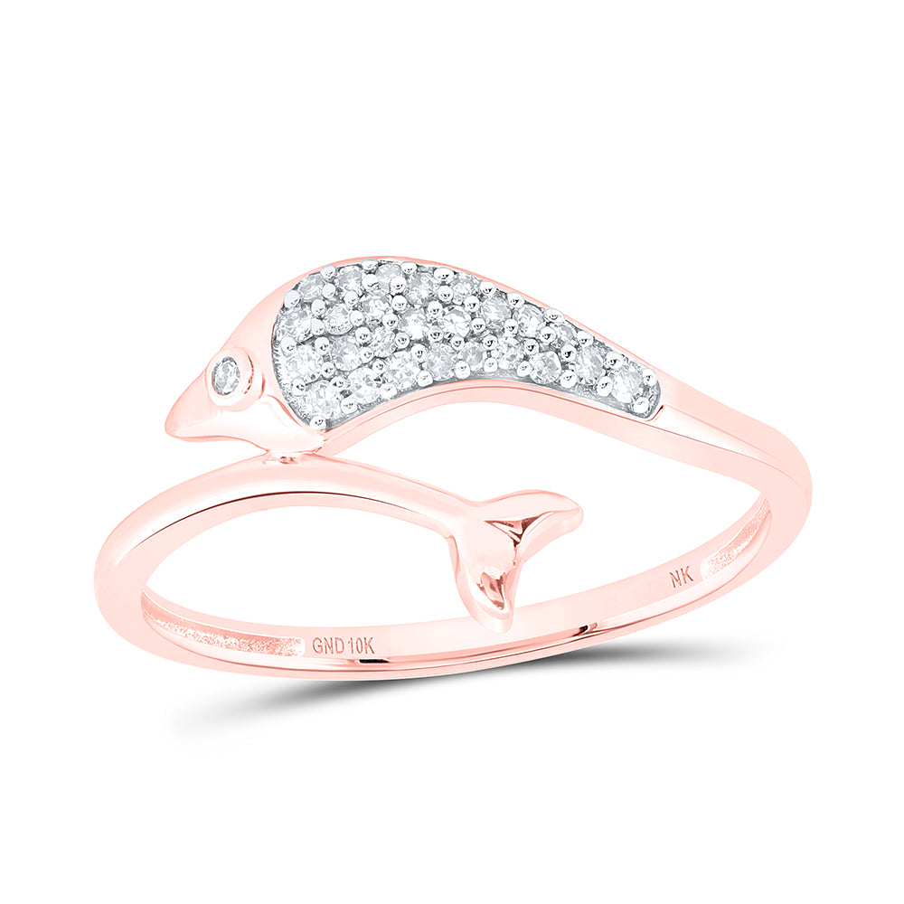 1/10CTW-DIA NK GIFT DOLPHIN RING
