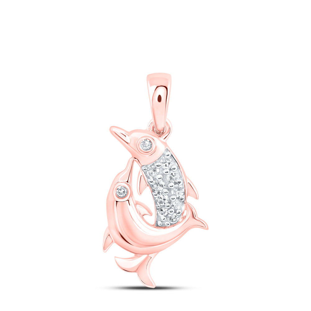 1/12CTW-NAT DIA NK GIFT DOLPHIN PENDANT