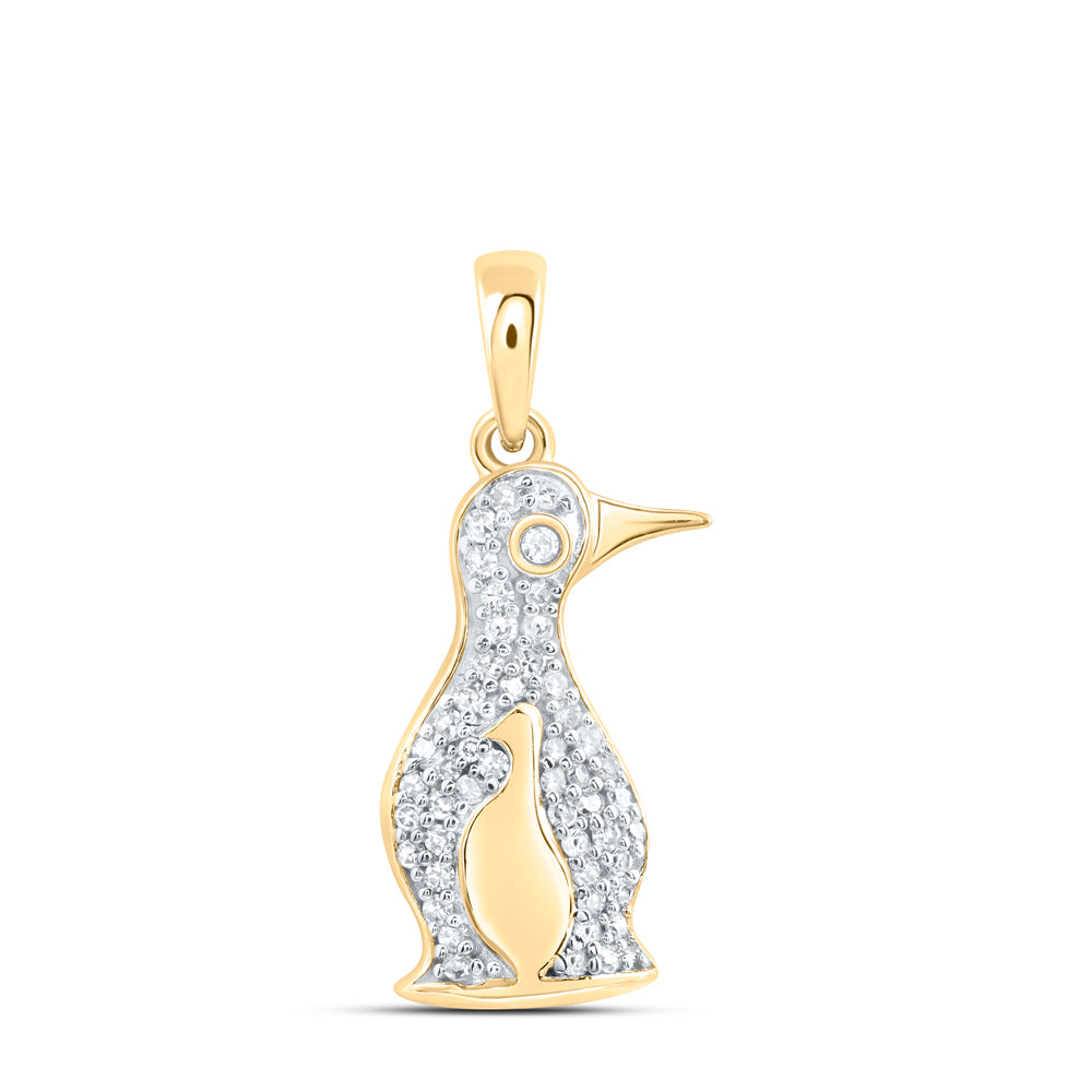 1/6CTW-NAT DIA NK GIFT PENGUIN PENDANT