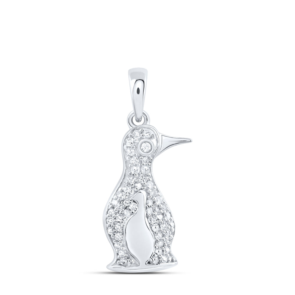 1/6CTW-NAT DIA NK GIFT PENGUIN PENDANT
