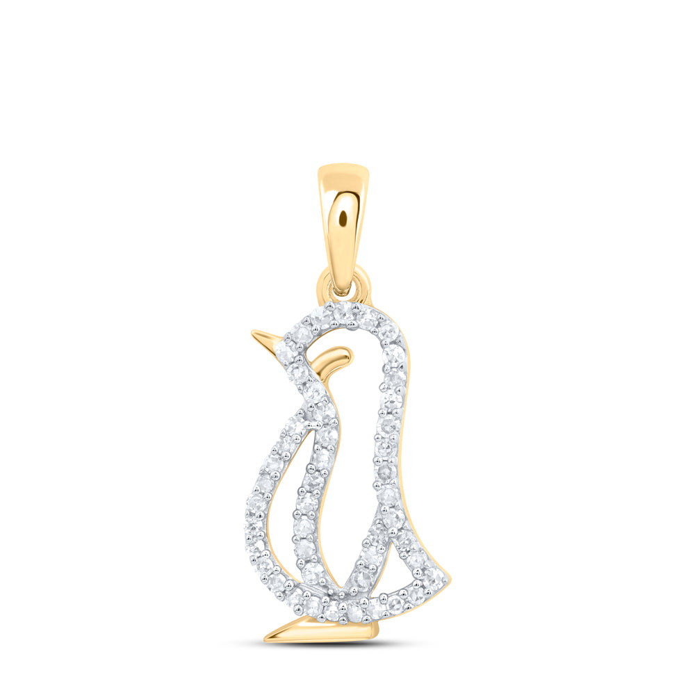 1/6CTW-NAT DIA NK GIFT PENGUIN PENDANT