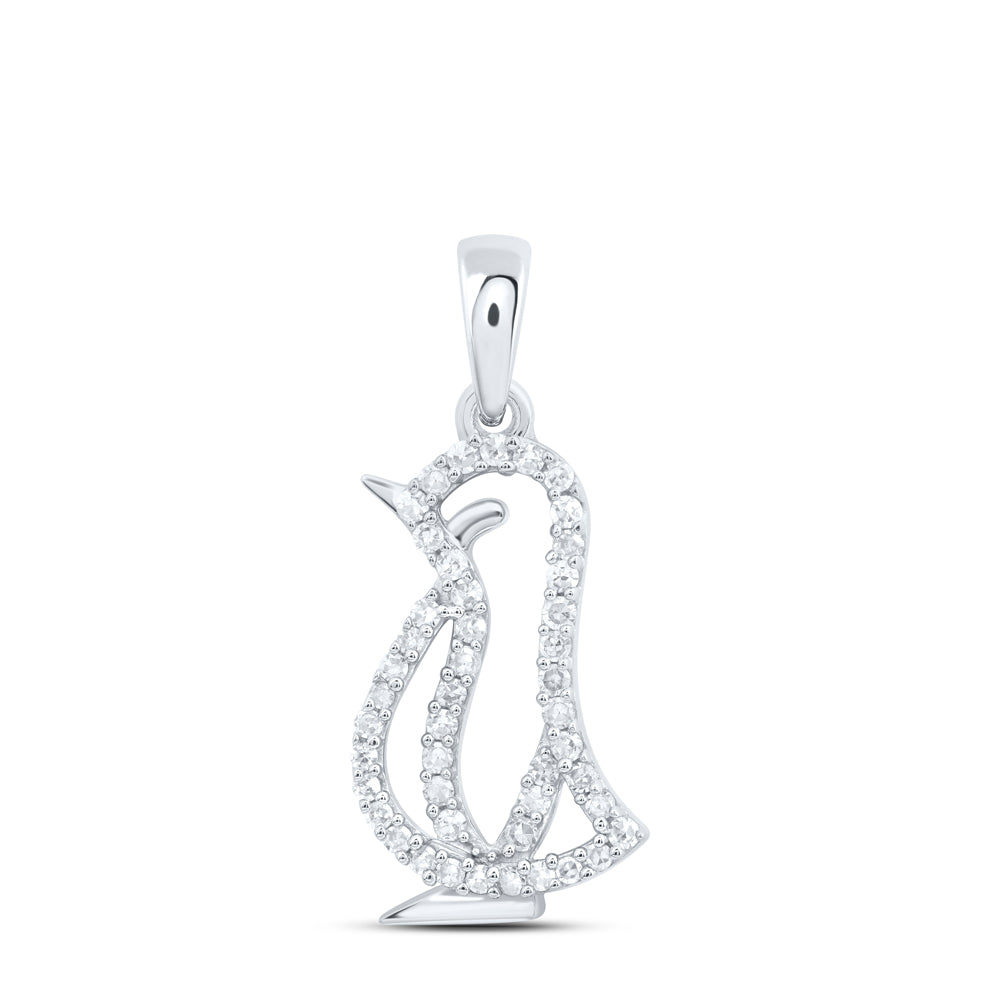 1/6CTW-DIA NK GIFT PENGUIN PENDANT