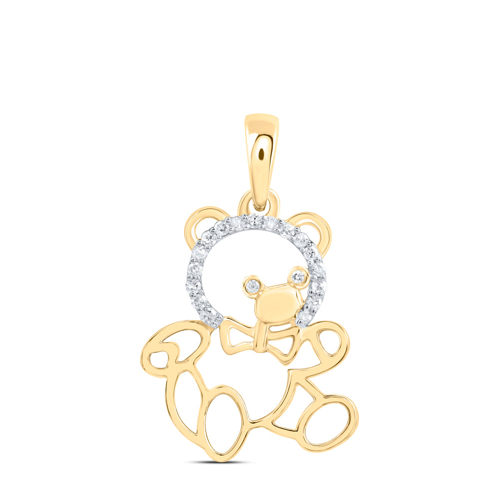 1/20CTW-DIA NK GIFT BEAR PENDANT