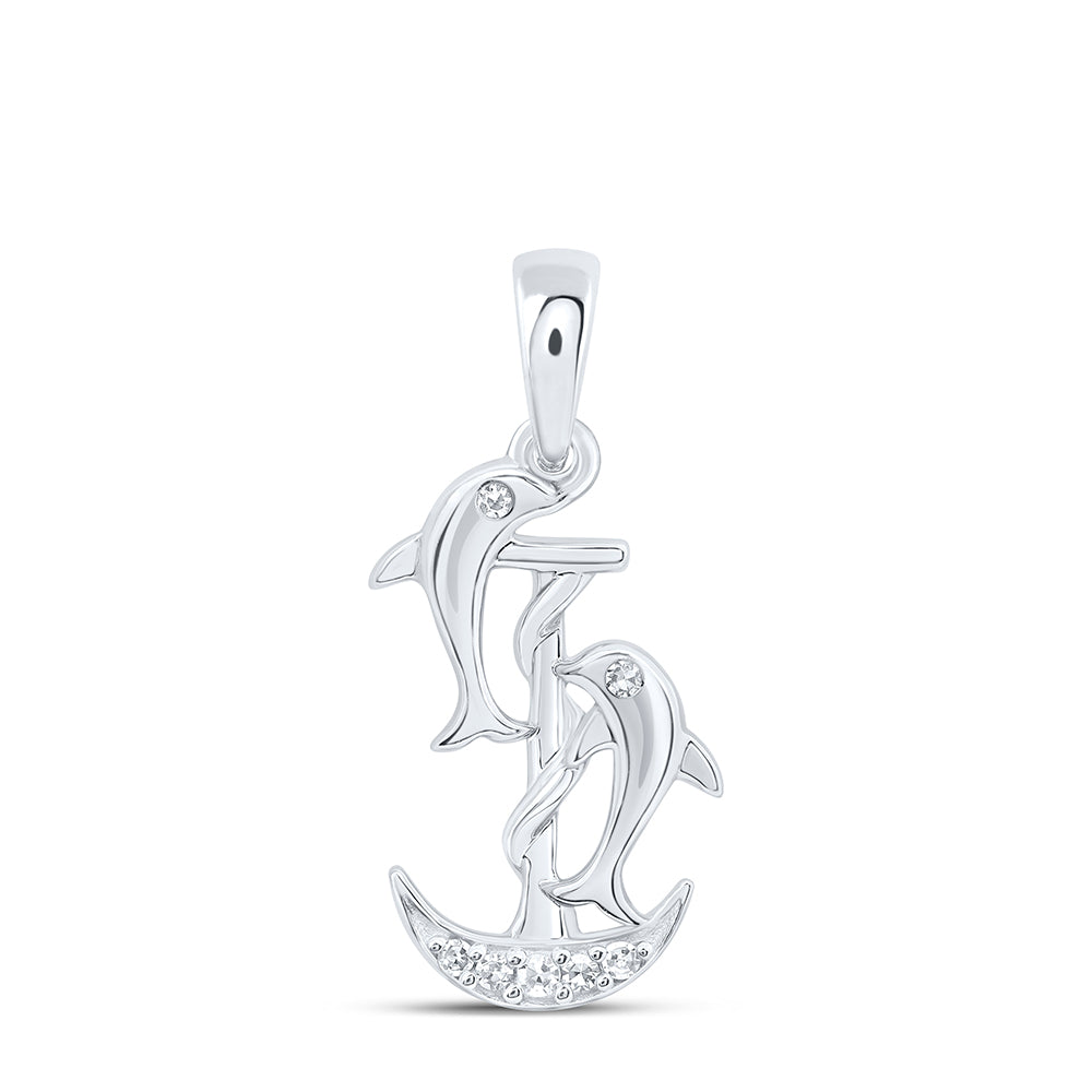 0.03CTW-NAT DIA NK GIFT DOLPHIN PENDANT