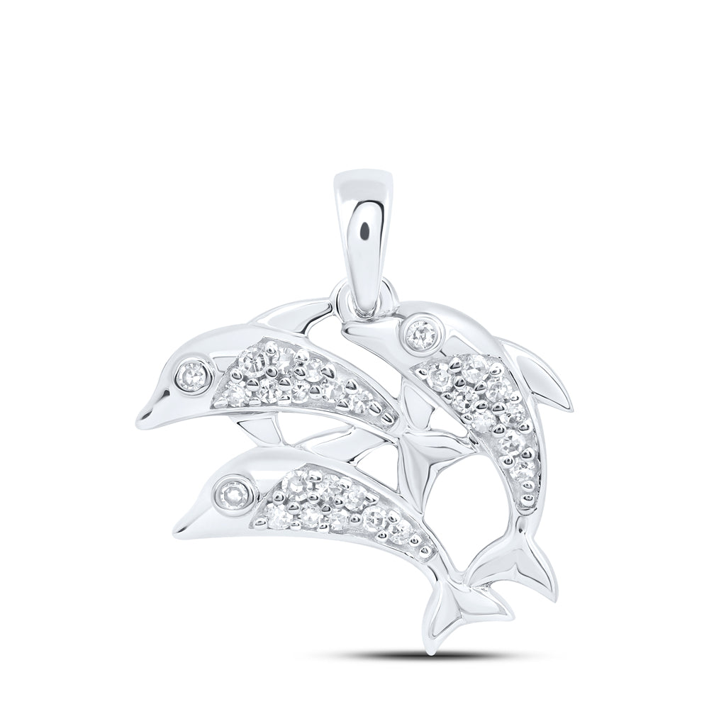 1/8CTW-NAT DIA NK GIFT DOLPHIN PENDANT