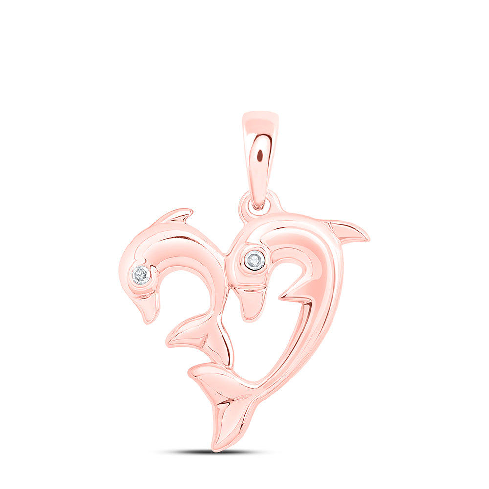 0.01CTW-NAT DIA NK GIFT DOLPHIN PENDANT