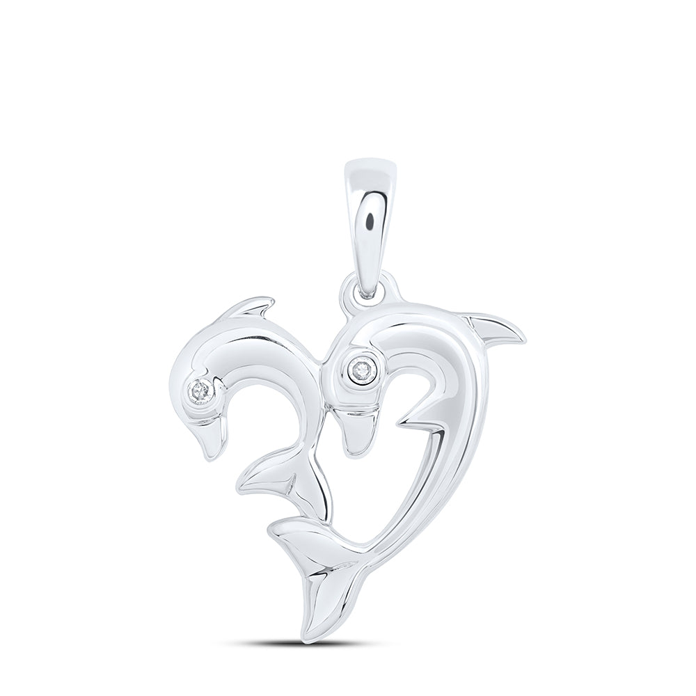0.01CTW-NAT DIA NK GIFT DOLPHIN PENDANT