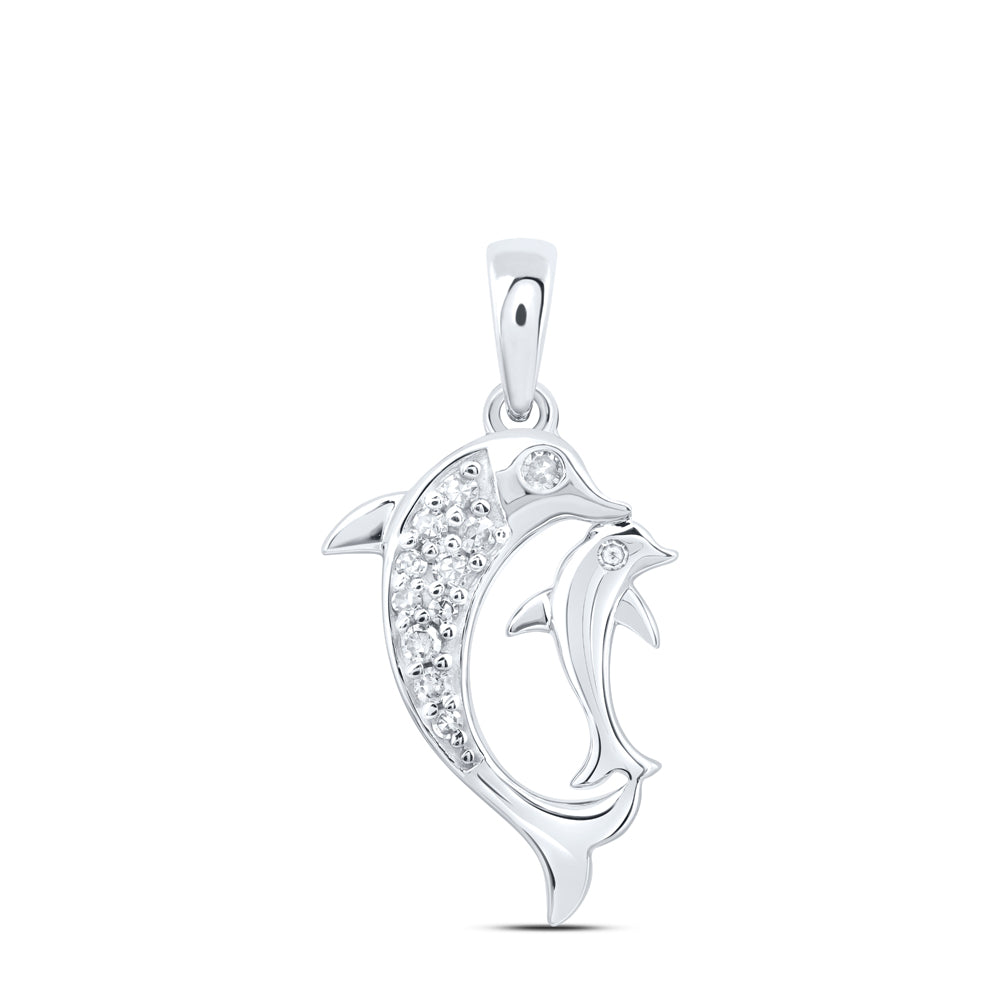 1/12CTW-DIA NK GIFT DOLPHIN PENDANT