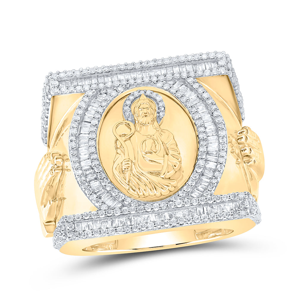 1 3/4CTW-DIA NK ST JUDE MENS RING
