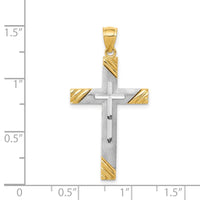 Load image into Gallery viewer, 14k Two-Tone Diamond-cut Cross Pendant
