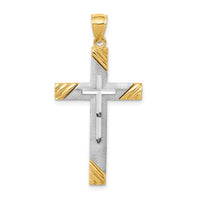 Load image into Gallery viewer, 14k Two-Tone Diamond-cut Cross Pendant
