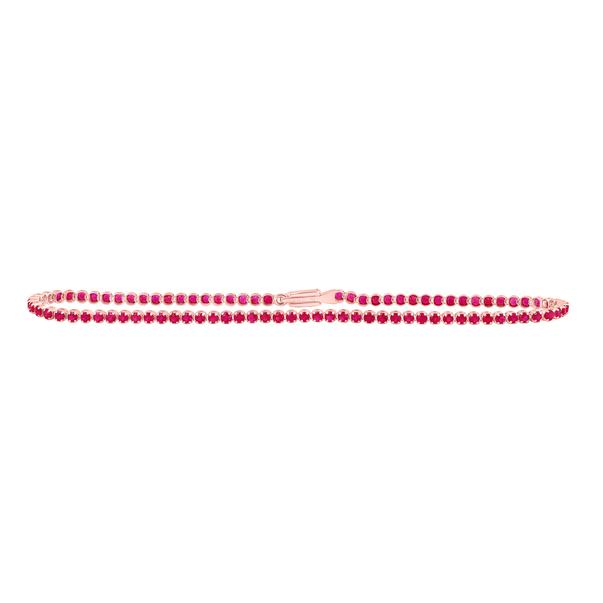 2CTW-DIA RD-RUBY NAT GEM TENNIS BRACELET (7 INCH)