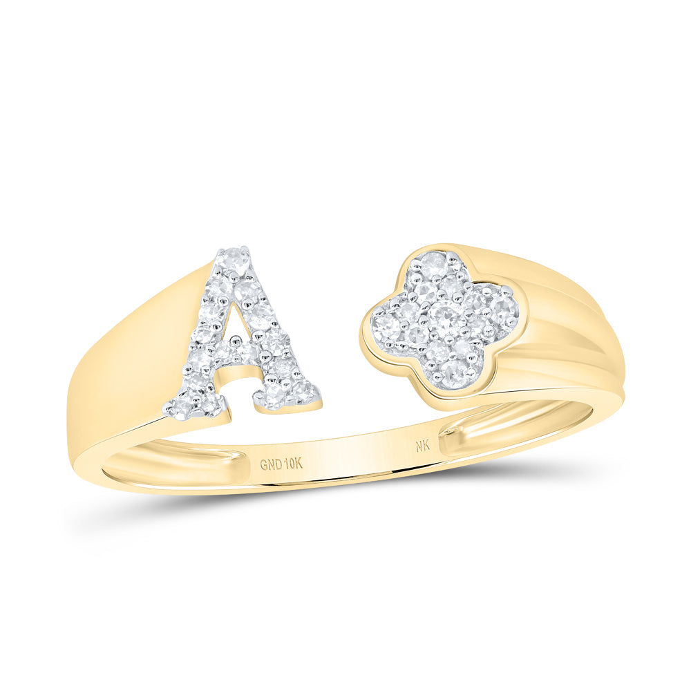 1/10CTW-NAT DIA NK GIFT INITIAL "A" LADIES RING