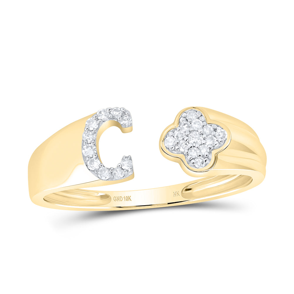 1/10CTW-DIA NK GIFT INITIAL "C" LADIES RING