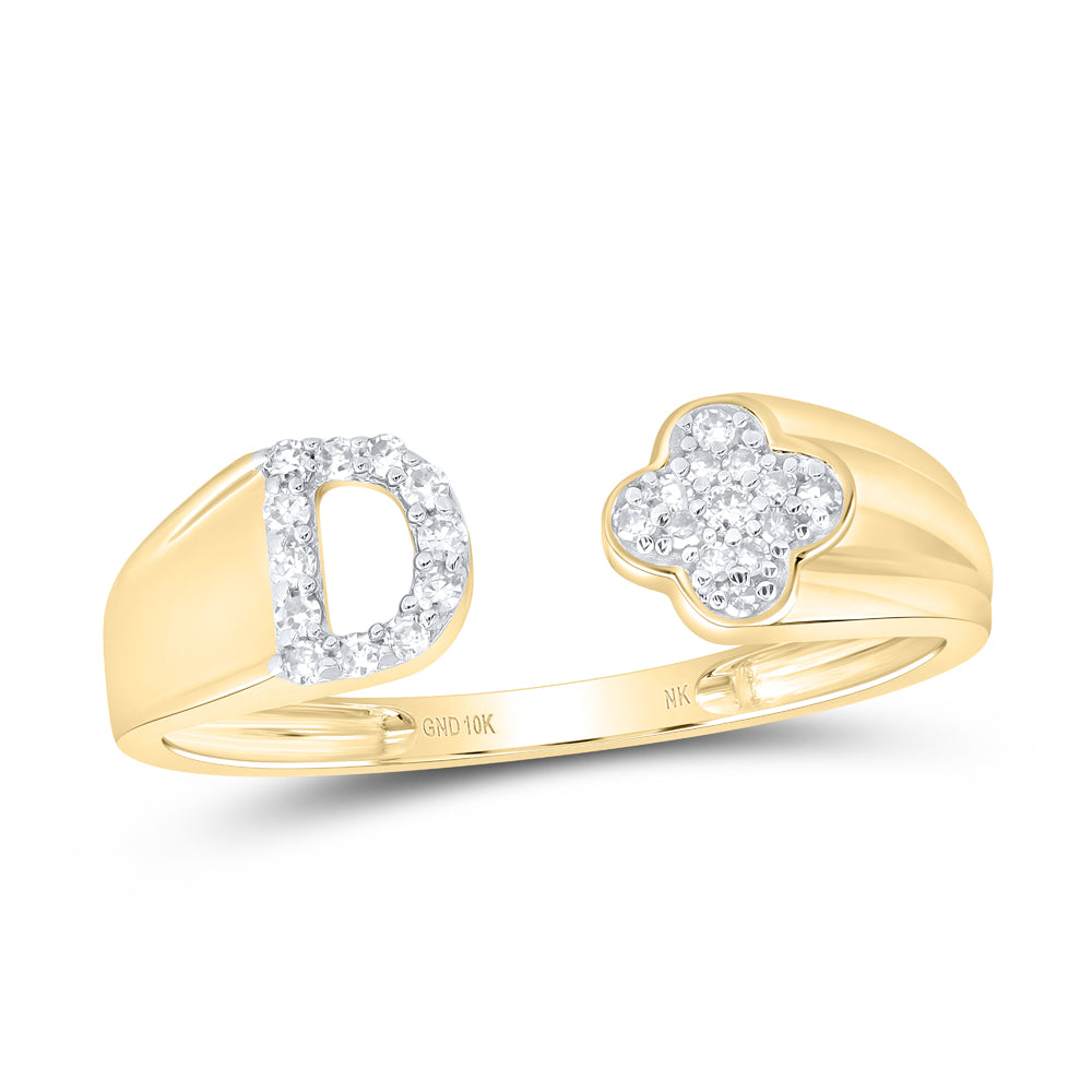1/8CTW-NAT DIA NK GIFT INITIAL "D" LADIES RING