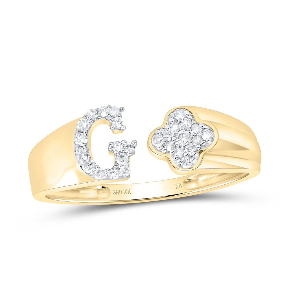 1/8CTW-NAT DIA NK GIFT INITIAL "G" LADIES RING