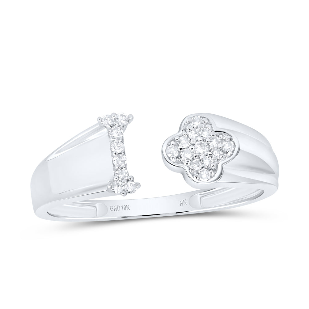 1/10CTW-DIA NK GIFT INITIAL "I" LADIES RING