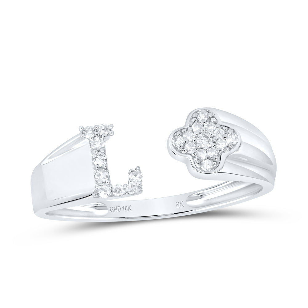 1/10CTW-DIA NK GIFT INITIAL "L" LADIES RING