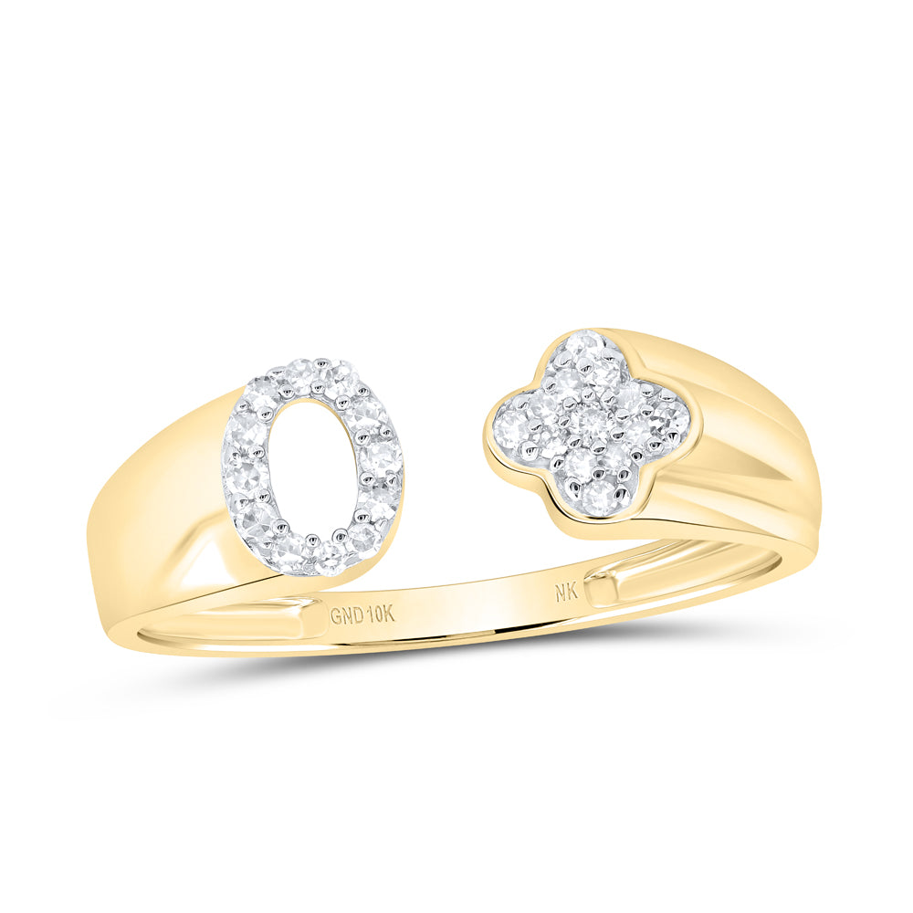 1/8CTW-NAT DIA NK GIFT INITIAL "O" LADIES RING