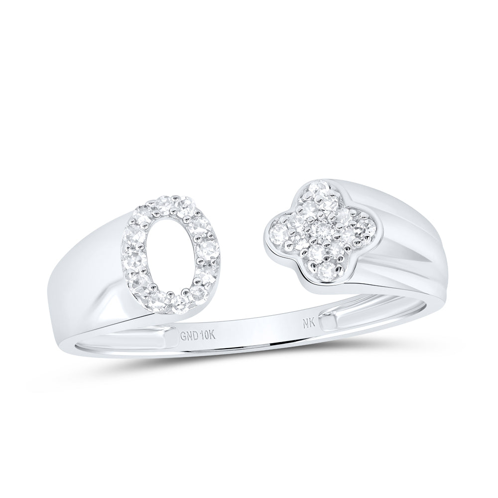 1/8CTW-NAT DIA NK GIFT INITIAL "O" LADIES RING