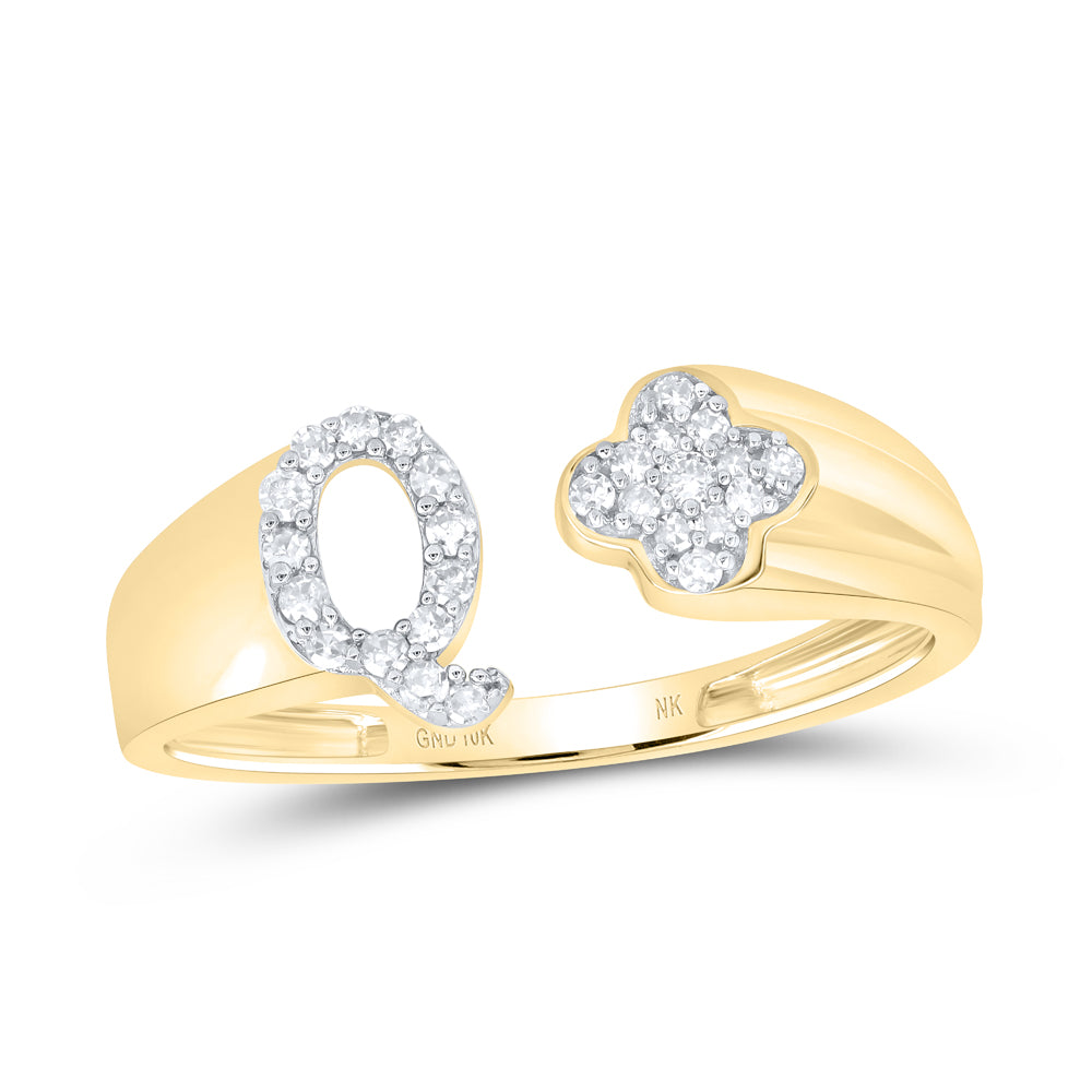 1/8CTW-NAT DIA NK GIFT INITIAL "Q" LADIES RING