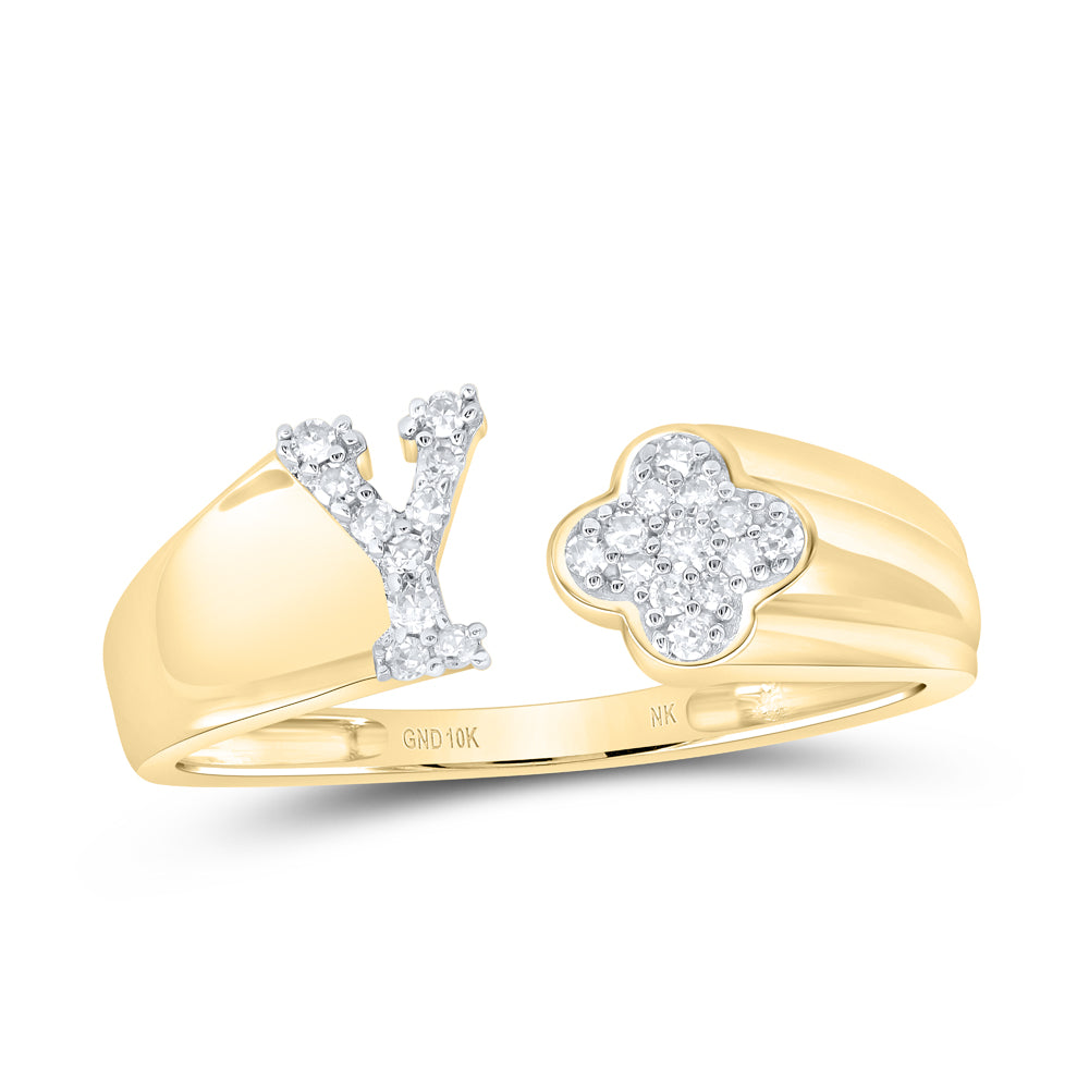 1/10CTW-DIA NK GIFT INITIAL "Y" LADIES RING