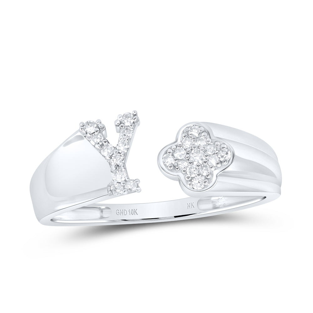 1/10CTW-DIA NK GIFT INITIAL "Y" LADIES RING
