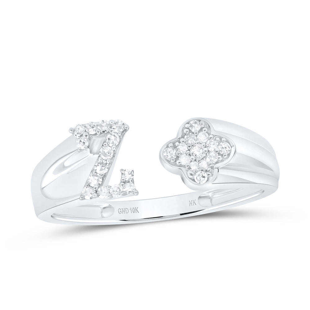1/8CTW-NAT DIA NK GIFT INITIAL "Z" LADIES RING