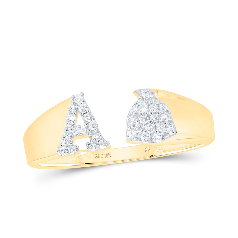 1/8CTW-NAT DIA NK GIFT INITIAL "A" LADIES RING