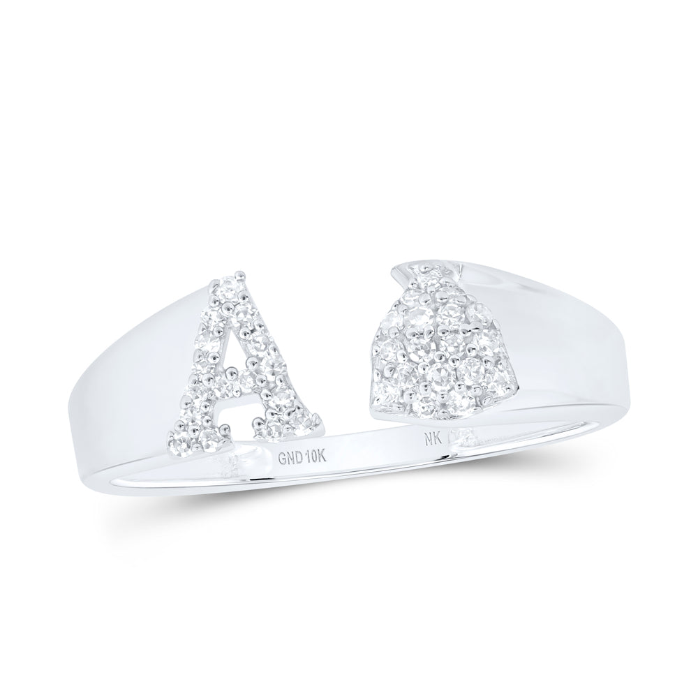 1/8CTW-NAT DIA NK GIFT INITIAL "A" LADIES RING