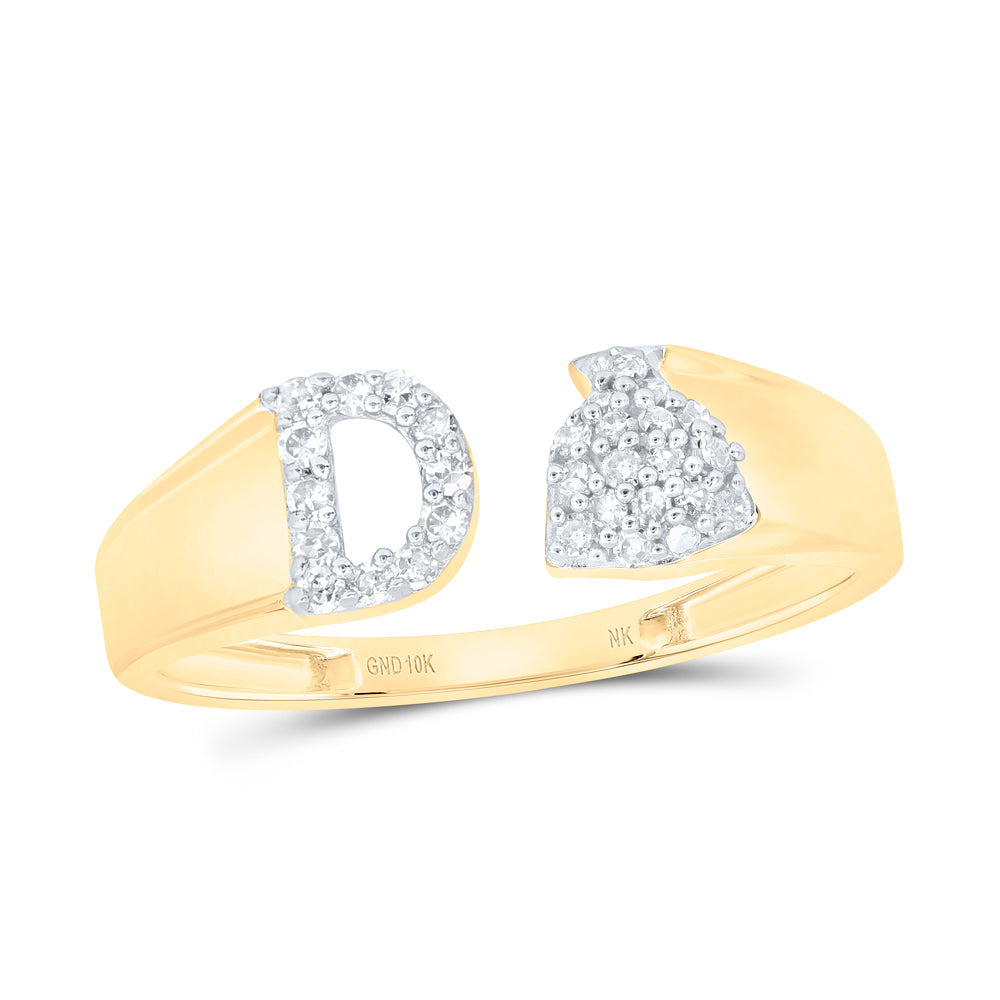 1/8CTW-NAT DIA NK GIFT INITIAL "D" LADIES RING
