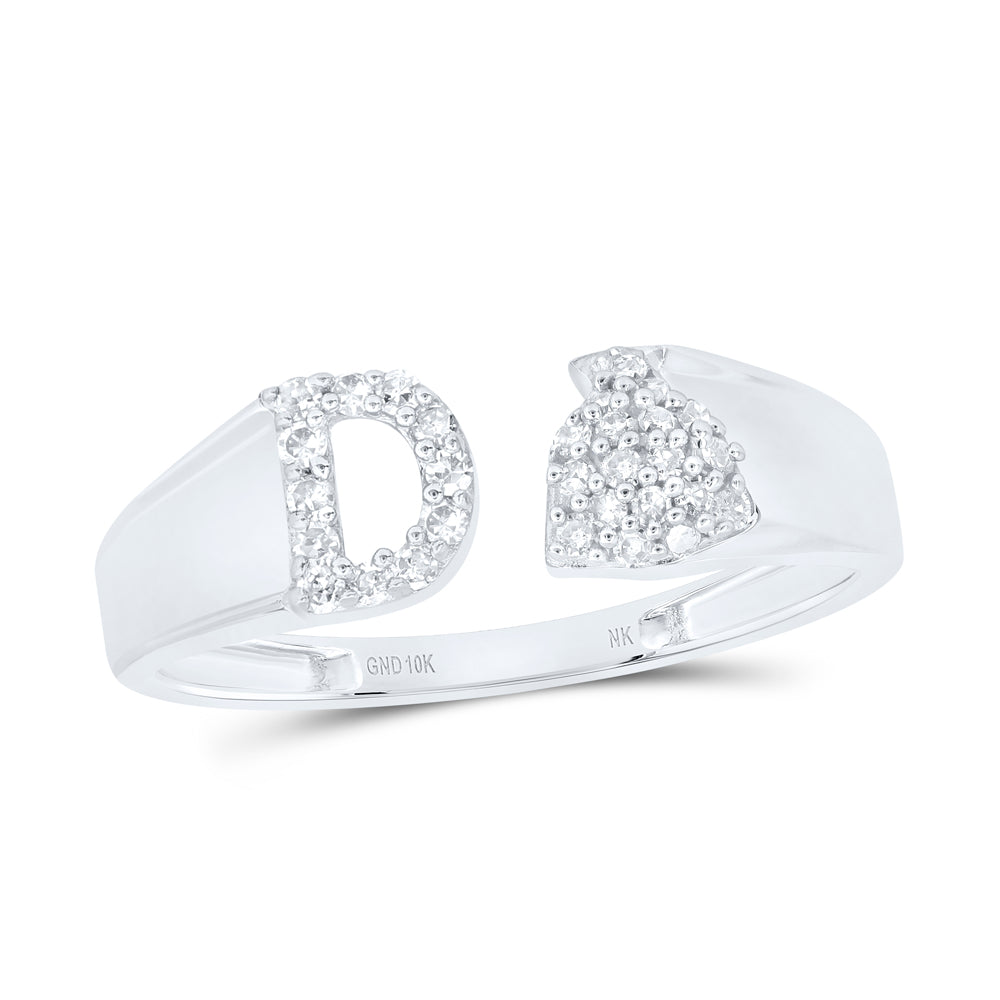 1/8CTW-NAT DIA NK GIFT INITIAL "D" LADIES RING