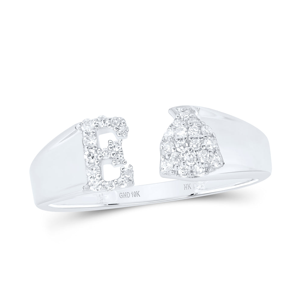 1/8CTW-NAT DIA NK GIFT INITIAL "E" LADIES RING